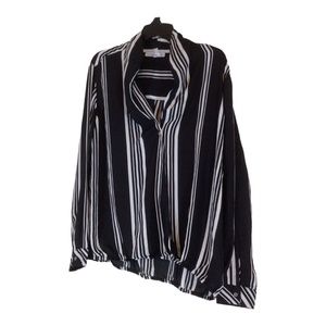 Flash Woman Sheer Striped Jersey Cardigan